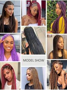 1/3/5pcs/Pack Ombre Braids Jumbo Braiding Hair Ponytail Synthetic Crochet Hair Extensions Fashionable For Daily Use Party Cosplay Halloween 24inch - Black Brown - View 8