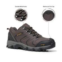 Men's Low Top Waterproof Hiking Shoes Trekking Trails Outdoor Work Shoes - màu nâu - Xem 3