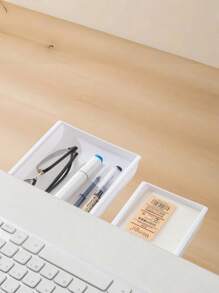 1 件隐藏式抽屉桌下收纳盒，大容量隐形办公桌底部抽屉，拉出式办公桌收纳架，女性开学季收纳整理器旅行必需品返校宿舍收纳秋季装饰