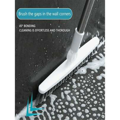 1pc Adjustable Long Handle Bristle Floor Brush - V-Shaped Brush Head, Deep Cleaning Of Tile Crevices And Tight Corners, Commercial Household Outdoor Hygiene Tool, Portable Design, Durable Construction, Cleaning Supplies