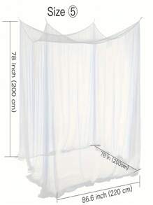 1 件超大露营蚊帐帐篷 - 大尺寸 79x79x70 英寸，300D 网眼，15 个孔，最大程度通风，耐用且易于安装，配有 4 点悬挂系统，白色露营蚊帐，双层，适用于露台、室内和室外使用，床篷