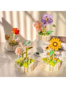 Christmas Decoration DIY Assembled, Creative Dendrobium Orchid Everlasting Flower Mini Building Block Potted Plant Desktop Decor,Building Flower,Blocks Flowers Diy,Plant Blocks - 1 Item - View 8