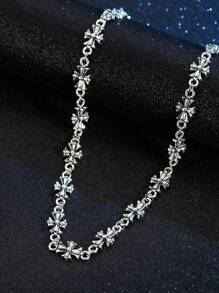 1 件朋克风格简约十字架复古项链，男女通用，适合音乐节情侣礼物