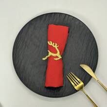 6pcs,Winged Deer Napkin Rings - Mythical Creature 3D Metal Casting, Christmas Fantasy Decor / Celestial Table Setting / Enchanted Forest Theme