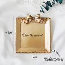 1pc Customized Jewelry Tray, Nordic Style Resin Bow Tie Metal Color Jewelry Dish, Earring Holder, Jewelry Display Stand, Jewelry Storage Tray, Jewelry Photography Props
