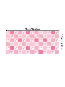 1 件粉色蝴蝶橡胶防滑游戏鼠标垫，适用于台式电脑/笔记本电脑办公室使用 - 粉紅色格子 - 查看 13