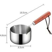 NEW304 Stainless Steel Mini Soup Pot With Wooden Handle Breakfast Pot Milk Pan Small Saucepan For Making Sauces Reheating Soup Heating Milk 250ml7.3 - 250ml - Xem 4
