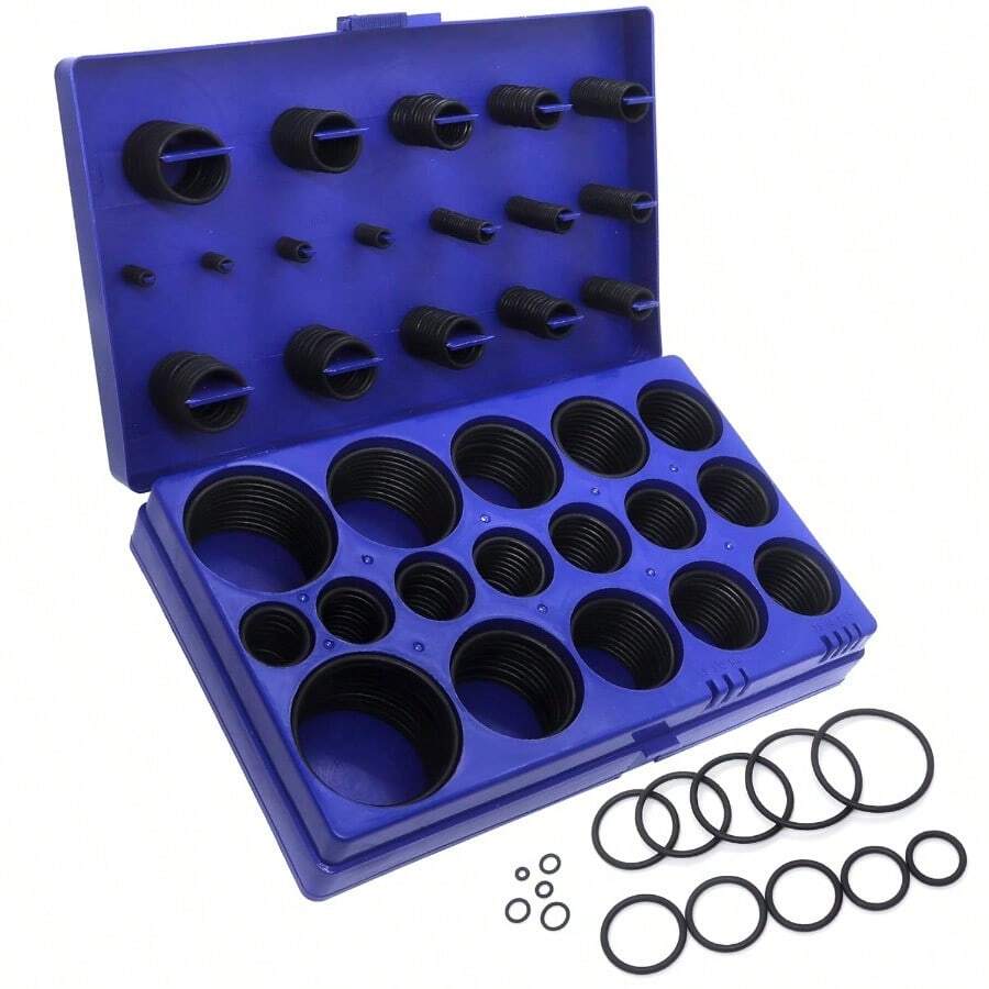 NEW407 Pieces SAE Universal ORing Kit Set Of 32 USA Standard Sizes BunaN 70A Rubber Seals O Rings For Faucet Professional Plumbing Automotive 7.3 - Black - View 1