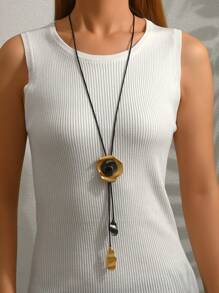 1 pieza Collar largo de mujer vintage casual, cadena de suéter, adecuado para uso diario y de fiesta, regalo para vacaciones