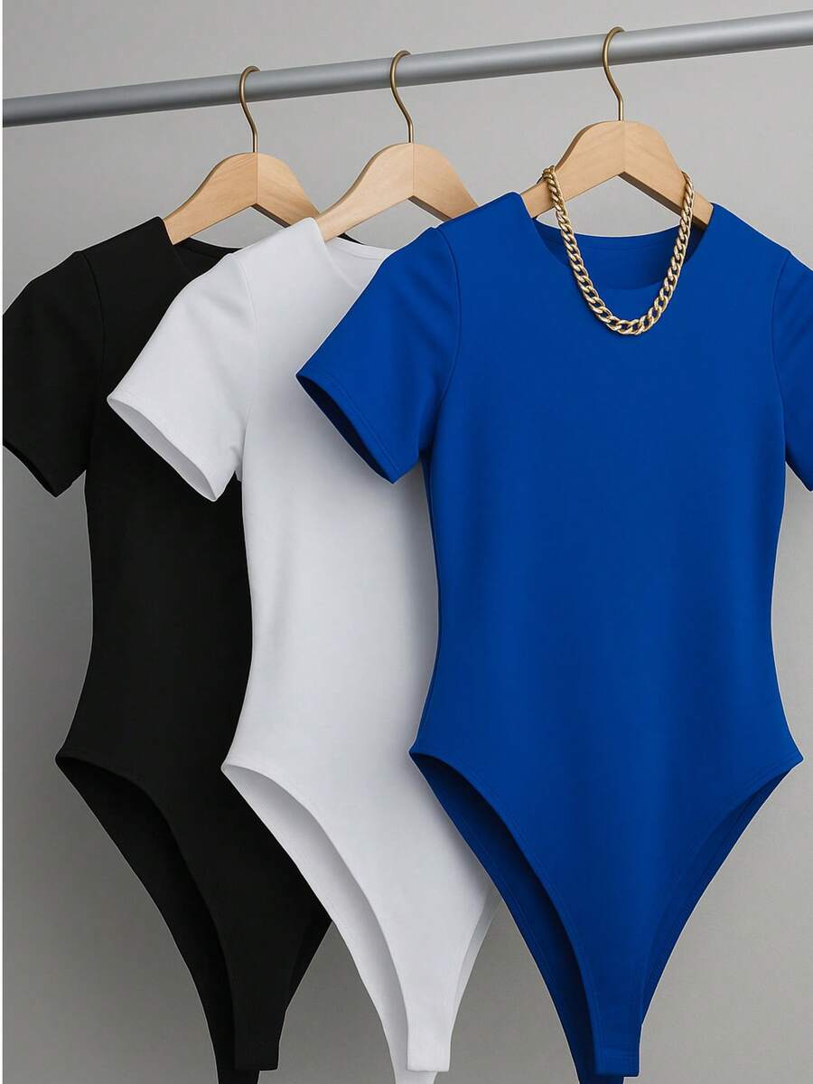 Body Kits Sleeve Versatile Elegant Day Day Modern Casual Feminine Suplex Premium - xanh trắng đen - Xem 1