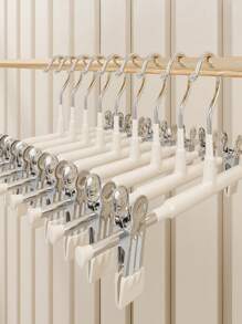 Pantalón/percha de  ultrafina resistente con clips metálicos, adecuado para pantalones cortos y faldas