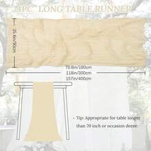 2 piezas Mantel de mesa de estilo bohemio en color marfil y crema de tela de queso, adecuado para baby shower, decoración de boda, fiesta festiva, mesa de comedor