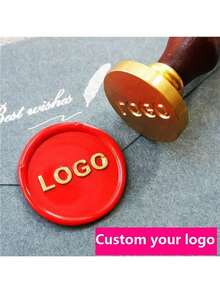 1PC 4cm Custom Wax Seal Stamp, Removable Brass Head With Wooden Handle Suitable For Wedding Party Invitations, Gift Wrap, Envelopes, Thank You Cards - Multicolor - View 13