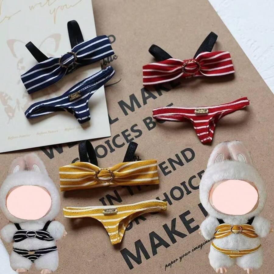 [Clothes Only] 2025 New Labobo Doll Outfit 17cm Plush Doll Fashionable Sexy Bikini LBB Changeable Doll Clothes Accessories Set - Multicolor - View 1