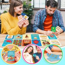 50 Stücke buntes Geburtstagskarten Set, lebendige Grußkarten mit Geburtstagstorte, Luftballons & Tier Illustrationen für Frauen, Männer, Freunde, Geburtstagsgrüße zum Anfeuern, Party Geschenke, DIY Scrapbooking & Social Media Requisiten für Einschulung, Halloween, Weihnachten