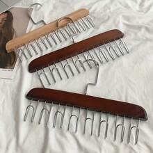 3/1 件多功能木质衣帽钩，衣架，衣柜收纳架，带 8 个挂钩，360 度旋转，节省空间，可悬挂衬衫、内衣、帽子、领带、皮带、背心和其他衣物。防损晾衣架 - 彩色 - 查看 5