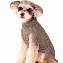 1pc Pet Dog/Cat Turtleneck Sweater, Soft Knitted Warm Clothing For Dogs, Suitable For Autumn/Winter, Poodle, Bichon Frise, Corgi