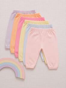 Kit 6 Basic Baby Pants Without Foot, Cotton, Assorted Colors - 女孩們 - 查看 1