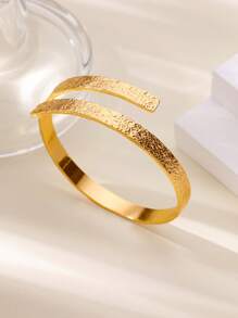 Old Money Style Stainless Steel Snake Water Drop Bracelet, 18K Gold-Plated Adjustable Cuff Bracelets For Women, Summer Holiday Golden Bangle Jewelry Wedding Party Accessories Gifts