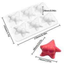 6 Cavity Cartoon Pang Da Xing Pudding Cake Silicone Mold – Reusable DIY Jelly, Ice Cream, Mousse Cake, Rice Cake Baking Tool For Kitchen - White - View 2