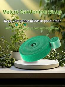 10M Reusable Garden Tie Tape - Dual Sided Plant Support Straps For Climbing Vines, Tomato & Branches Green Plant Hook And Loop Straps 10M Roll|Adjustable Trunk Support Tape For Outdoor Gardening & Flower Binding Garden Straps 10M|Weatherproof Plant Training Tape For Vine Shaping & Cable Management