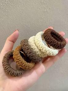 30pcs/Set Colorful Pleated Hair Bands Suitable For Girls' Ponytails, Playful And Elegant Braids, Versatile For Daily Wear(No Box) - Multicolor - View 9