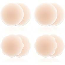 QY VBT 4 Pairs Pasties Nipple Covers Sticky Silicone Nipple Cover For Dress No Show Reusable Breast Petals For Woman 8380 - như hình ảnh - Xem 1