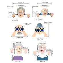 1PC/2PCS Whimsical Wooden Garden Fence Decorations, Elderly Couple Peering Over, Artistic Illustrated Yard Art, Unique Atmosphere Design For Outdoor Spaces, Loving Couple Garden Decor, Outdoor Fence Yard Sign Art, Cute Decorative Gift, Holiday Lawn Decoratior