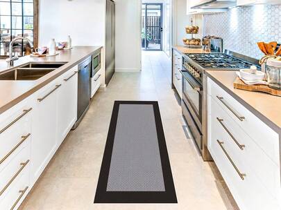  Tapete texturizado cinza Oedim, vários tamanhos, tapete de vinil para cozinha, tapete antiderrapante para sala de estar, piso de vinil