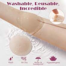 QY Cakes Nipple Covers No ShowSticky Silicone Nipple Pasties For Women No Show  Backless Pasties Adhesive Silicone Reusable 1Pair 8380 - như hình ảnh - Xem 7
