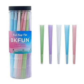  200/100/50/30/10片装 BKFUN 锥形卷烟纸，天然预卷卷烟纸，加大尺寸卷烟纸，含烟嘴和包装管，超薄慢燃喇叭形卷烟纸，吸烟配件，节日礼品套装