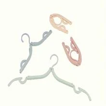 10 Pack Portable Folding Clothes Hangers With Non-Slip Grip - Durable Plastic For Travel And Home Use