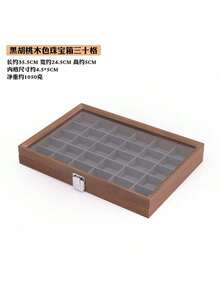 Jewelry Bins - 黑胡桃色深灰珠寶箱項鍊 - 查看 11