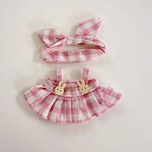 Doll Outfit: Tweed Jumper Dress And Top Set, For Labubu 1/2 Blind Box Model