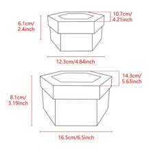 2pcs Hexagon Gift Boxes, Solid Color Stationery Desk Storage Boxes, Suitable For Birthday, Wedding, Graduation Gift Packaging School Supplies, Back To School