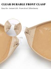 1/2 Pares de Sutiã Adesivo Invisível Reutilizável com Alça Removível - Sutiã Adesivo de Silicone com Fecho Frontal para Levantar Seios Pequenos, Cobre Mamilos Sem Costura Sem Alças para Vestidos e Lingerie