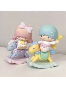 Sanrio 1 set de boîtes mystères, personnages à motifs aléatoires, collection de statuettes Sanrio Black Beauty, personnages 3D unicornes à tonalités claires et sombres, parfait pour la décoration de bureau et les cadeaux, idéal pour les anniversaires et les fêtes, cadeaux licornes