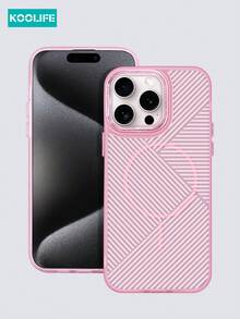Koolife 1 件细圈磁吸防滑防汗 PC+TPU 拼接条纹手机壳，磨砂纹理，凸起摄像头保护，适用于 11/12/12 Pro/12 Plus/13/13 Pro/13 Pro Max/14/14 Pro/14 Pro Max/15/15 Plus/15 Pro/15 Pro Max/16/16 Plus/16 Pro/16 Pro Max/16e
