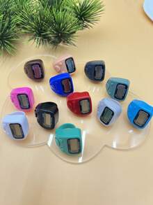 1 pieza Contador de anillo multifunción, Contador LED, Contador de dedos mini colorido, Contador electrónico preciso, Adecuado para recitación de festivales, Conteo de oraciones diarias de festivales, Aplicable para creyentes islámicos y practicantes religiosos de todas las edades - Multicolor - Ver 9