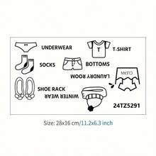 20 张/套服装标签贴纸适用于儿童卧室衣柜装饰，自粘背景纸，适用于儿童房衣柜装饰婴儿洗澡家庭装饰礼物