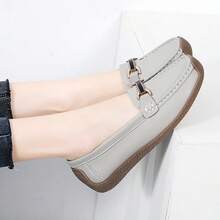 Women Flats Shoes, Loafers Shoes For Women, Elegant & Casual Style, Metal Buckle Decoration, Comfortable Flat Shoes Fall.