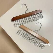 3/1 件多功能木质衣帽钩，衣架，衣柜收纳架，带 8 个挂钩，360 度旋转，节省空间，可悬挂衬衫、内衣、帽子、领带、皮带、背心和其他衣物。防损晾衣架 - 彩色 - 查看 3