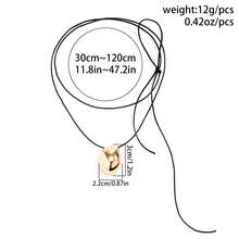 1 Piece Of Exaggerated Geometric Cabochon Women's Choker - A Versatile Drawstring Waxed Cord Necklace, A Sweet And Cool Designed Collar Accessory