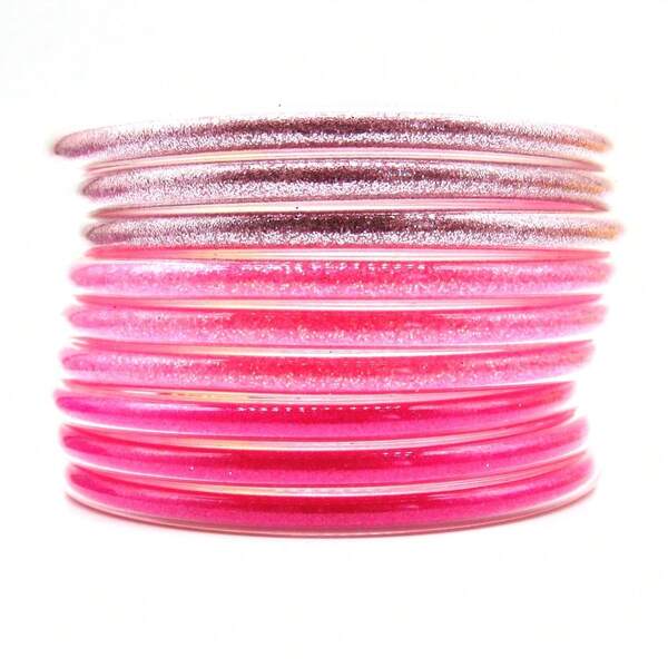 9 Stück/Set farbige glitzergefüllte Silikon Jelly Armreifen, Jelly Armreifen Armband für Frauen und Mädchen als Geschenk