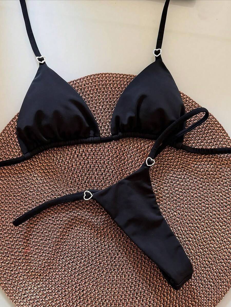Women's Beach Vacation Sexy Black Bikini Style