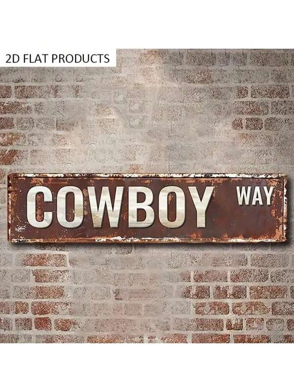 Cartel decorativo vintage de estilo cowboy - Una placa de pared de metal rústico de hojalata, adecuada para hogares, calles, tiendas, garajes, bares, granjas, jardines - Un letrero de Metal de uso múltiple para uso en interiores/exteriores - 1 pieza
