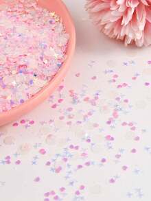 15/30/50g Four Cornered Star Love Colorful Sequin Decorative Paper Scraps, Suitable For Baby Parties, Baby Themed Parties, Baby Showers - Multicolor - View 2