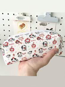 1Pc Floral Print Pencil Case, Back-To-School Stationery Organizer, Double-Sided Printed Pouch, Portable Multi-Functional Office & School Pencil Holder, Pencil Pouch, School Bag School Supplies, Back To School
