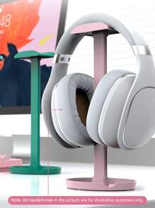 开学季头戴式耳机支架 - 无需钻孔，美观大方的设计，坚固的 ABS 材质，适用于游戏和音频配件，桌面挂钩，方便展示，耳机支架，光滑的金属表面，耐用的结构，适合办公室、宿舍和家庭使用 - 彩色 - 查看 2