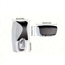 2 Stücke Wandmontierter Zahnbürstenhalter & Zahnpastaspender Set, moderner Stil Zahnbürsten Organizer, hält 5 Zahnpastatuben, robuster Kunststoff, praktische Aufbewahrung, Badezimmer Zubehör